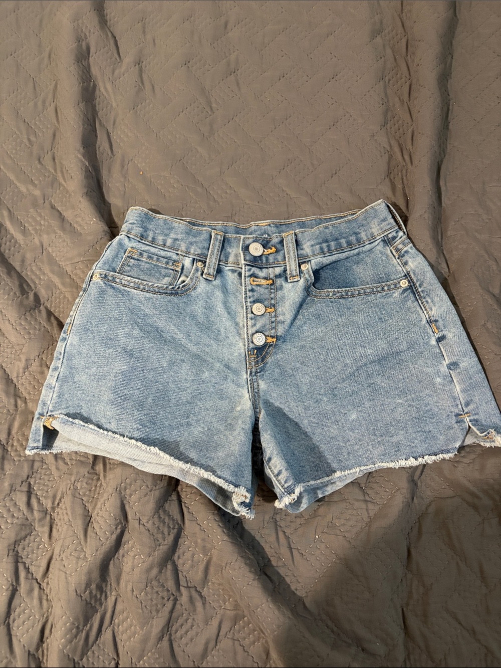 Old Navy Light Blue High-Rise Button-Front Denim Shorts